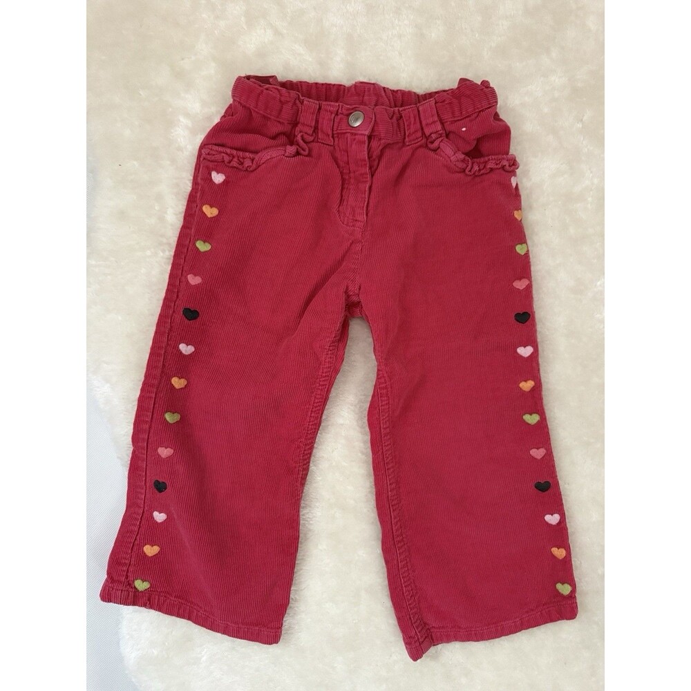 Gymboree Little Hearts Collection Embroidery Pink Corduroy Pants Cute 2009 2T